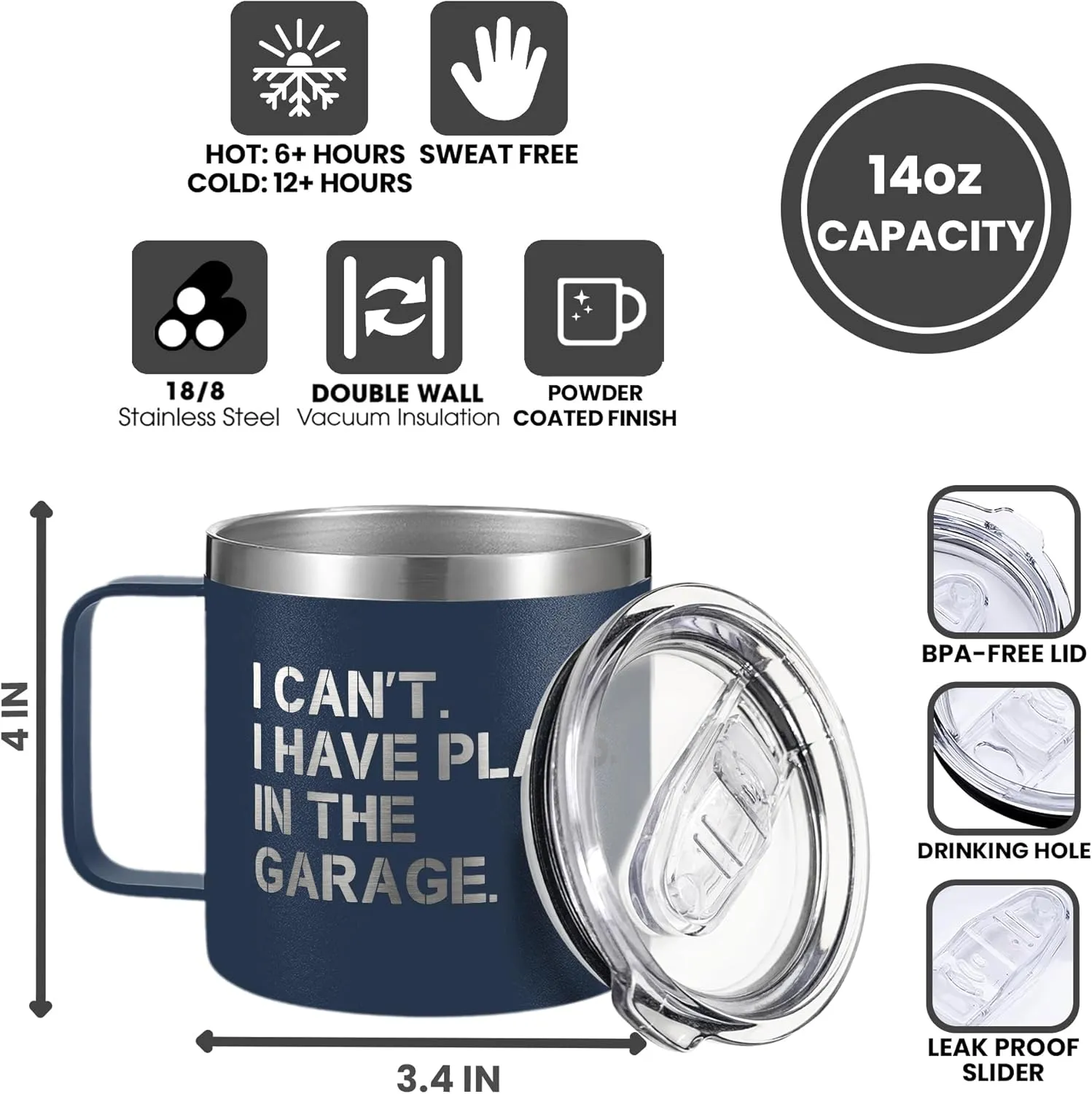 Gifts for Men - Fathers Day Gift for Dad, Grandpa, Uncle, Husband - Anniversary, Birthday, Christmas Gifts for Men, Him - Funny Mens Gift Ideas Unique - 14 Oz Stainless Steel Coffee Mug