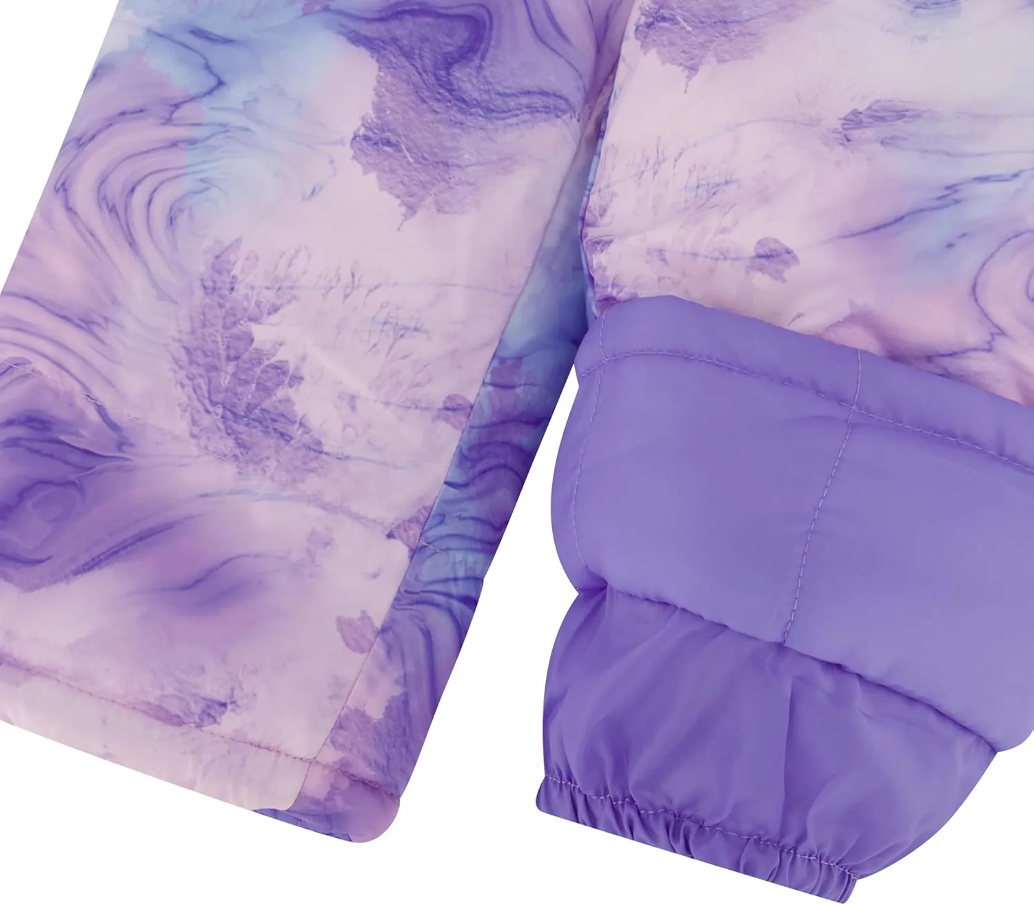 GIRLS ZIP-FRONT COLOR BLOCK JACKET AND OVERALL SNOW PANT