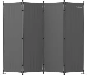 GOJOOASIS 4 Panel Room Divider Folding Privacy Screen Home Office Dorm Decor (Grey)