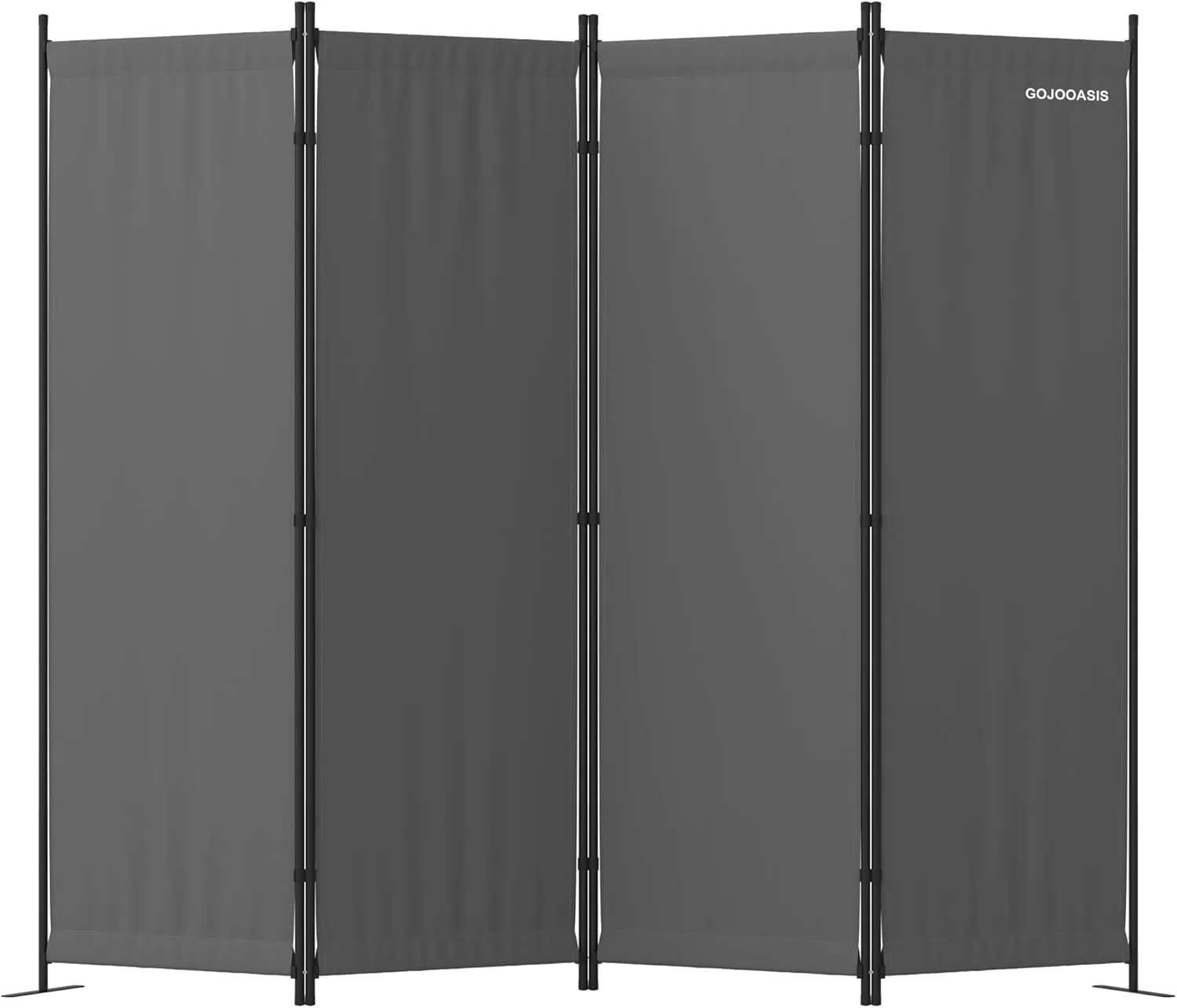 GOJOOASIS 4 Panel Room Divider Folding Privacy Screen Home Office Dorm Decor (Grey)
