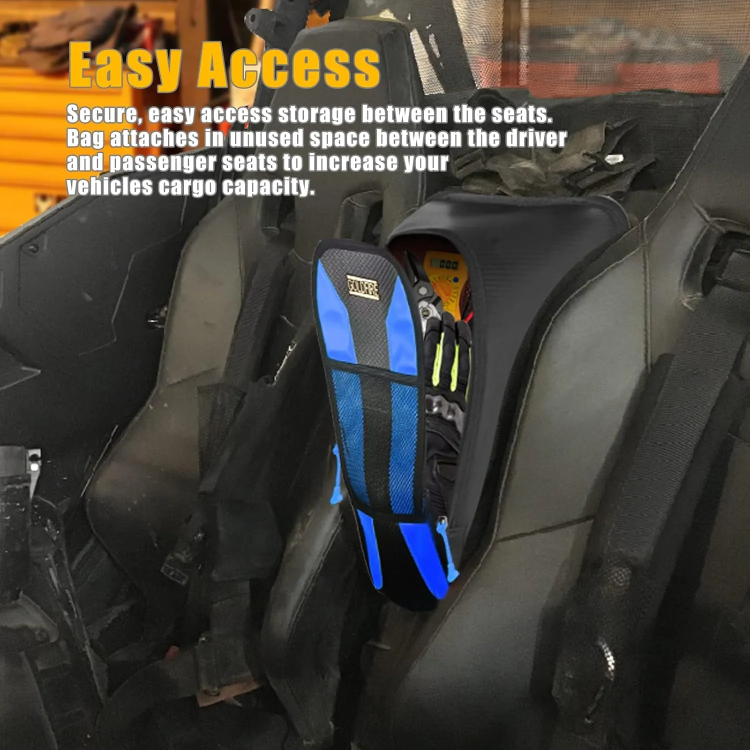 Goldfire Maverick X3 Storage Tool Bag Accessories Center Between Seat Storage Gear Bag Center Shoulder Console Organizer Box Fit For Can Am Maverick X3, Maverick X3 MAX, (OEM #715004277) (Blue)