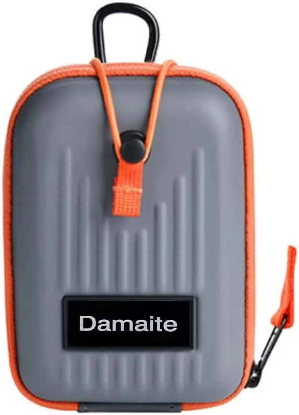 Golf Rangefinder Hard Shell Case, Hard Golf Rangefinder Case Universal Range Finder Carry Bag for Most Rangefinders (Gray-Orange Color Clash)