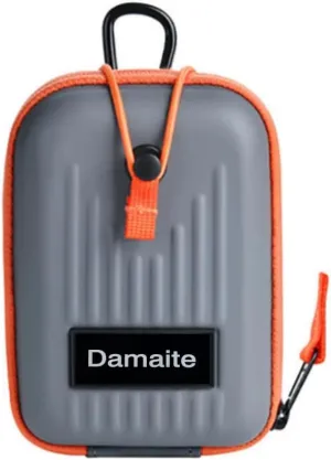 Golf Rangefinder Hard Shell Case, Hard Golf Rangefinder Case Universal Range Finder Carry Bag for Most Rangefinders (Gray-Orange Color Clash)