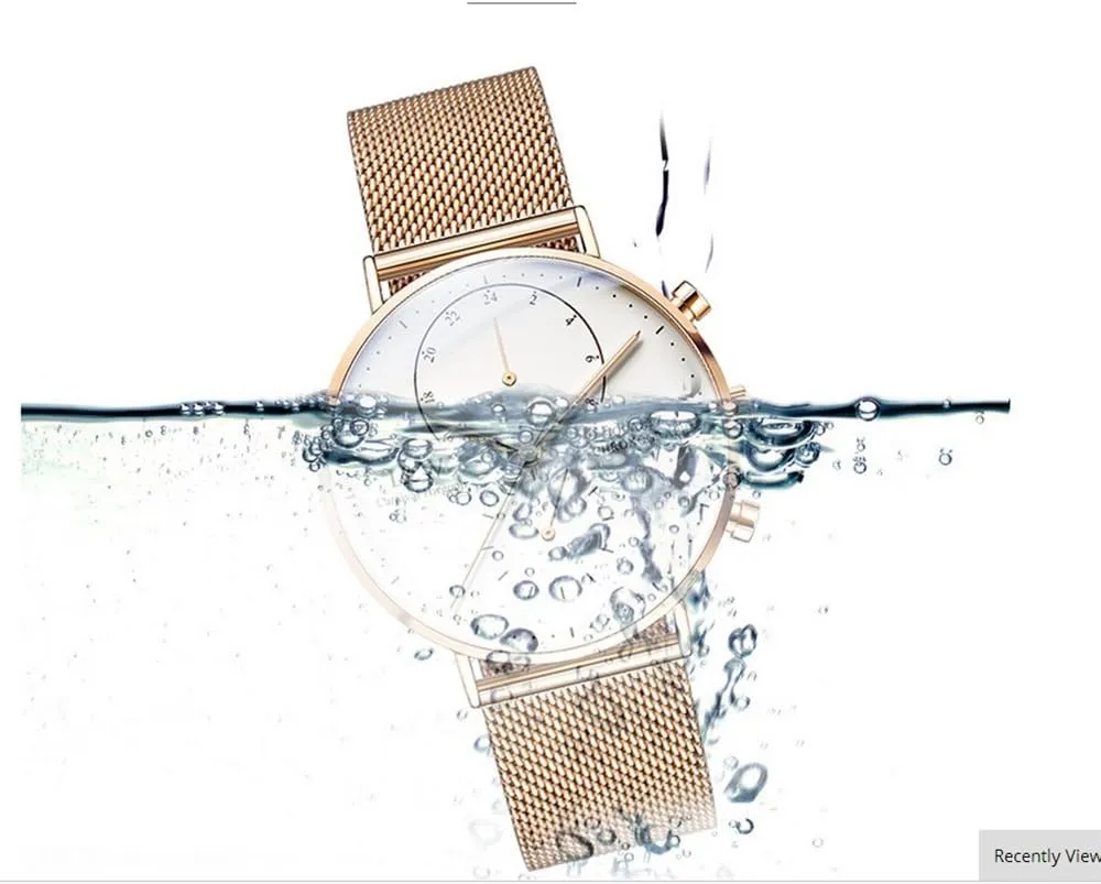 Gosasa Luxury Men's Analog Quartz Watch Display Date Stainless Waterproof Watch Fashion Dress Watches