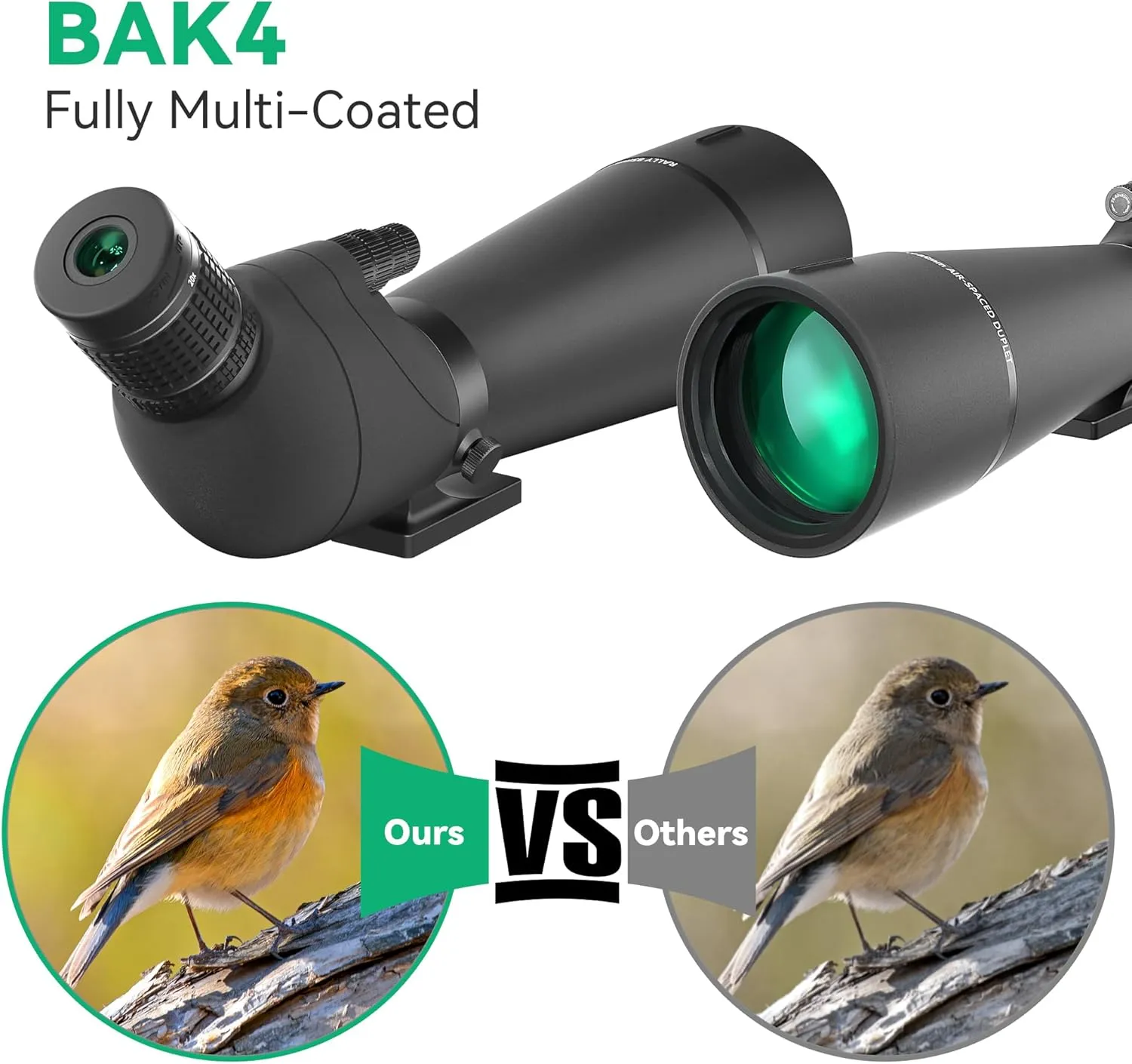 Gosky Updated 20-60x85 Dual Focusing Spotting Scopes with Tripod, Carrying Bag and Quick Phone Holder - BAK4 High Definition Waterproof Spotter Scope for Bird Watching Wildlife Scenery