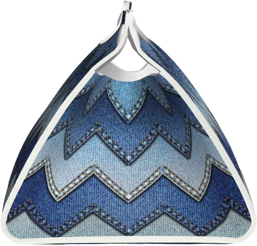 Gradient Blue Denim Tissue Box Cover 7.9X4.9X4.5'' Long Tissue Cube Box Organizer for Bathroom Vanity Countertop Office