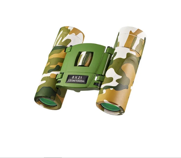 Greenish White Mini Pocket Binoculars - 8x21 High Power Colorful Binoculars for Kids