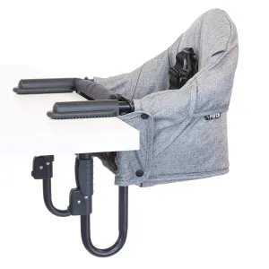 guzzie Guss Perch Clip On Table Chair - Easy & Secure Setup for Travel (Including Restaurants, Picnics), at Home (Kitchen Islands, Dining Tables) with Machine Washable Fabric, Salt & Pepper (GG201SP)