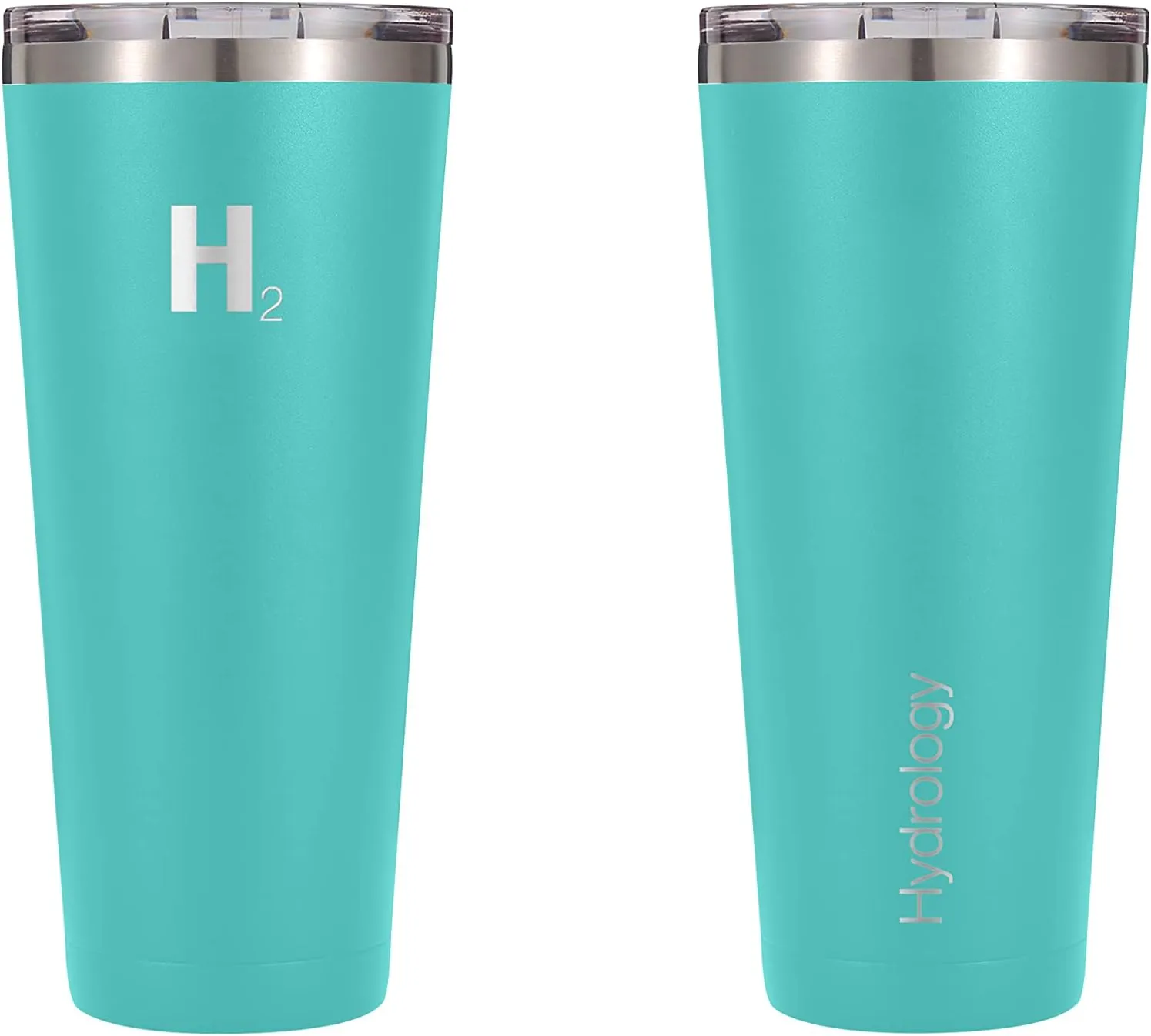 H2 HYDROLOGY Classic Tumbler | Tumbler With Lid and Four Straws | Double Wall Vacuum Insulated & Stainless Steel Water Tumbler | Anti-Slip Tumbler for Coffee, Water, Tea (32 oz, Aquamarine)