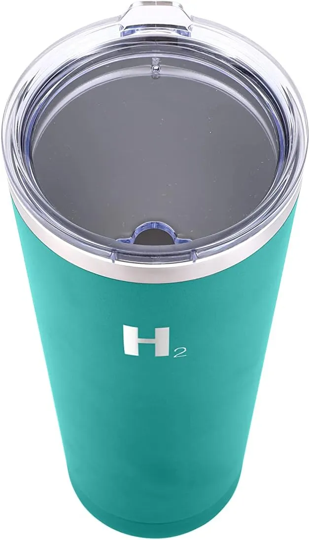 H2 HYDROLOGY Classic Tumbler | Tumbler With Lid and Four Straws | Double Wall Vacuum Insulated & Stainless Steel Water Tumbler | Anti-Slip Tumbler for Coffee, Water, Tea (32 oz, Aquamarine)
