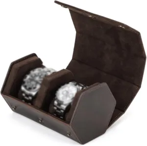 Handmade Couple Genuine Leather Watch Case in a Cowhide Two Piece Anti Drop Mechanical Watch Storage Box