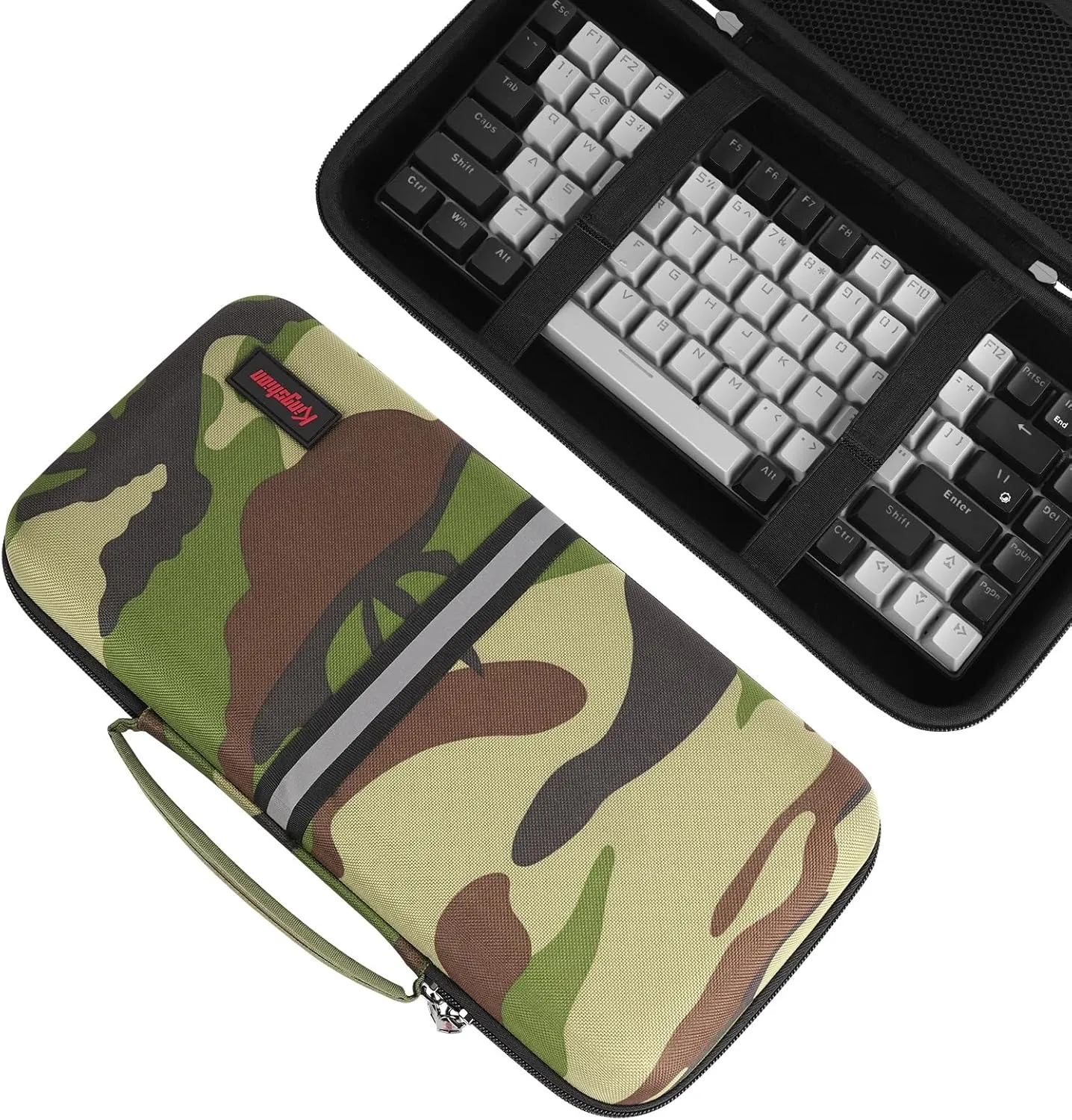 Hard Shell Travel Bag, 75% Keyboard Case Compatible with Keychron K2,Melgeek,Logitech POP Keys Mechanical,MX Mechanical Mini Wireless Keyboard,84 Key Wireless Portable Keyboard - Camouflage