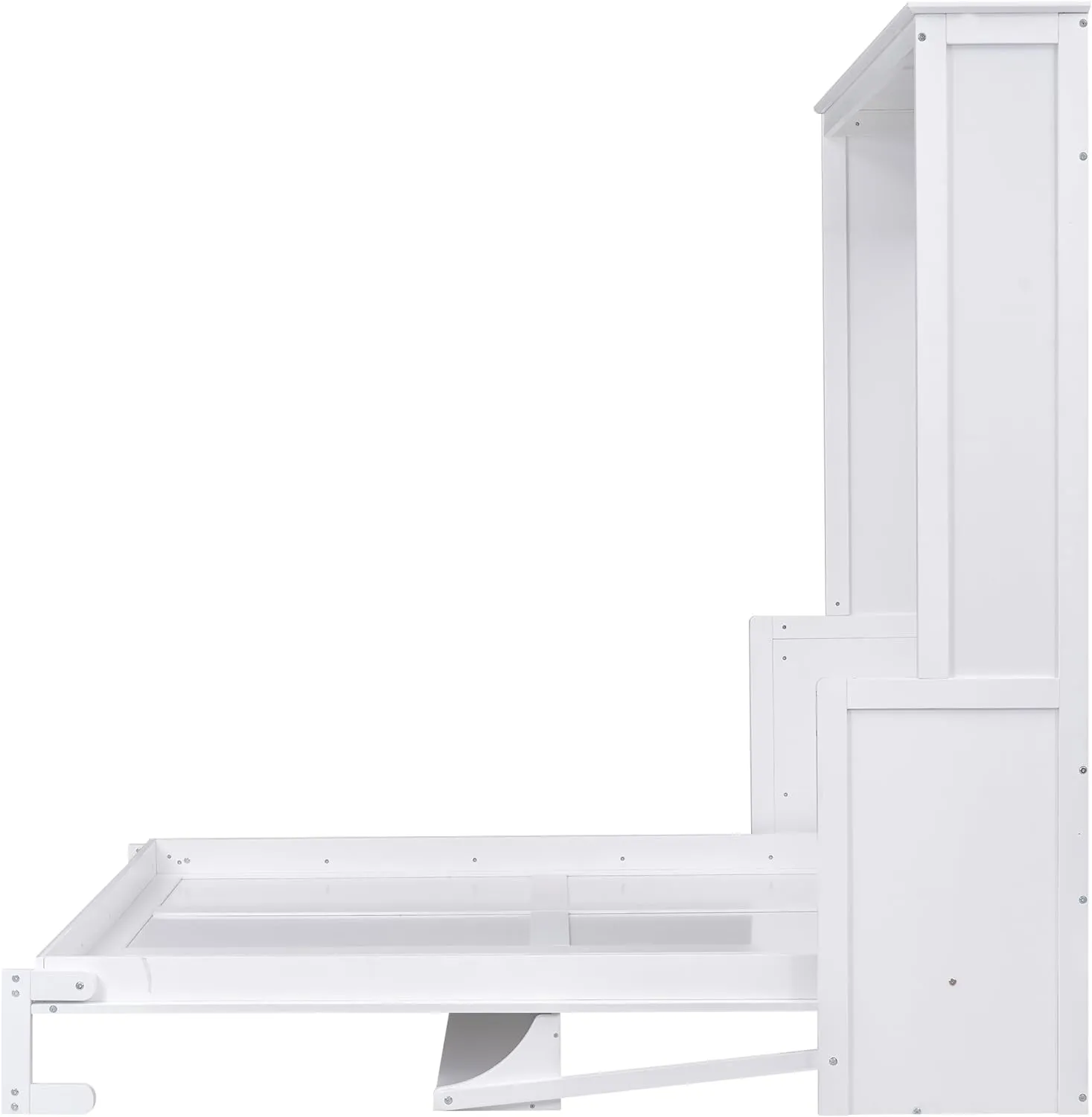 Harper & Bright Designs Queen Size Murphy Bed with a Storage Shelf, Space-Saving Wall Bed for Multipurpose Guest Room or Home Office - White