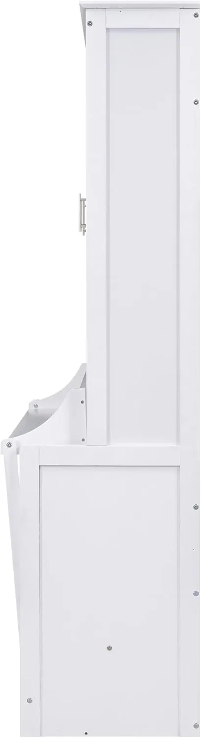 Harper & Bright Designs Queen Size Murphy Bed with a Storage Shelf, Space-Saving Wall Bed for Multipurpose Guest Room or Home Office - White