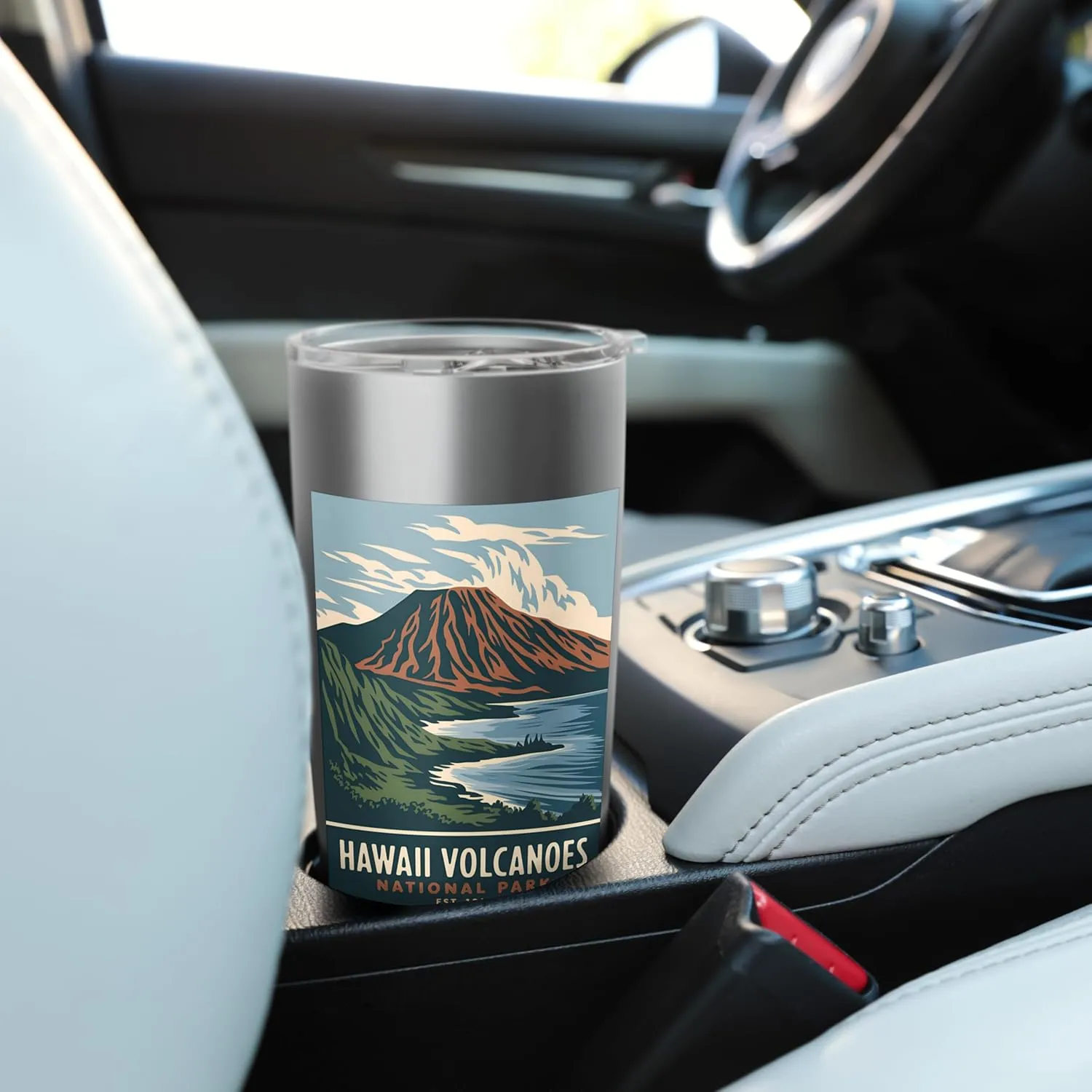 Hawaii Volcanoes National Park Vintage Camping Men Women Stainless Steel Insulated Tumbler