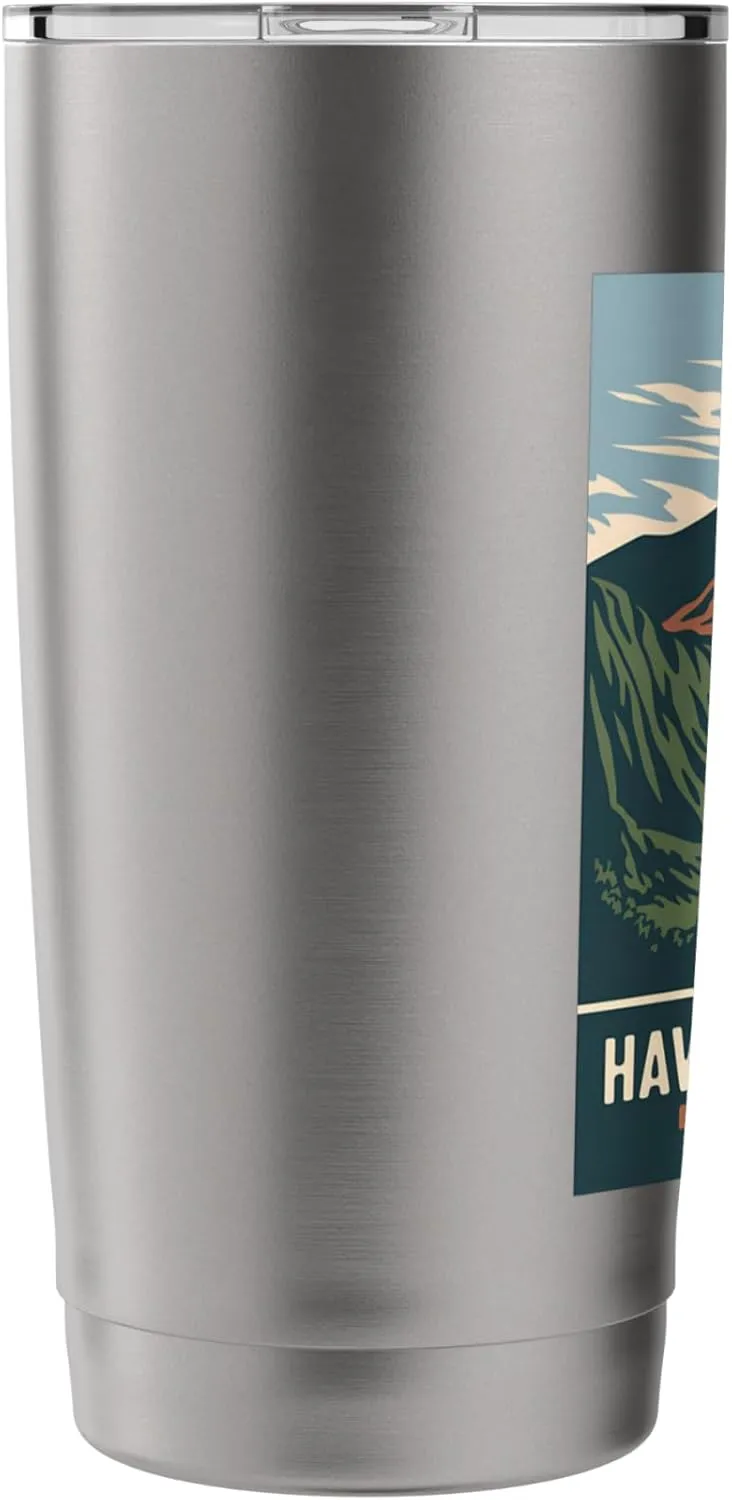 Hawaii Volcanoes National Park Vintage Camping Men Women Stainless Steel Insulated Tumbler