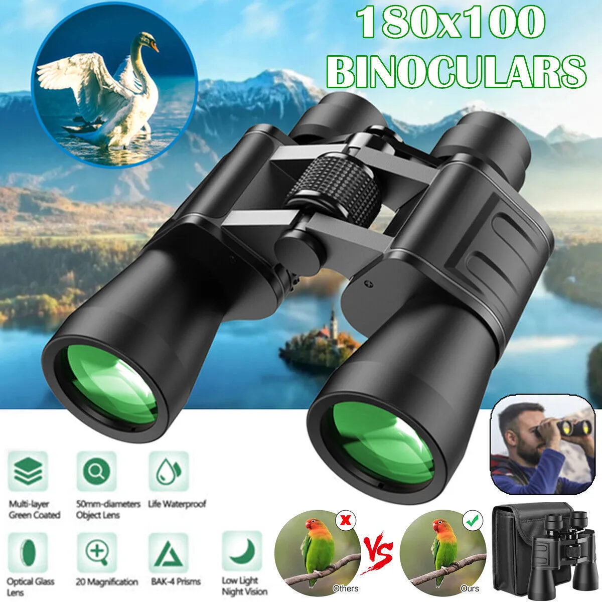 HD Military Zoom Binoculars - Powerful Optics for Hunting