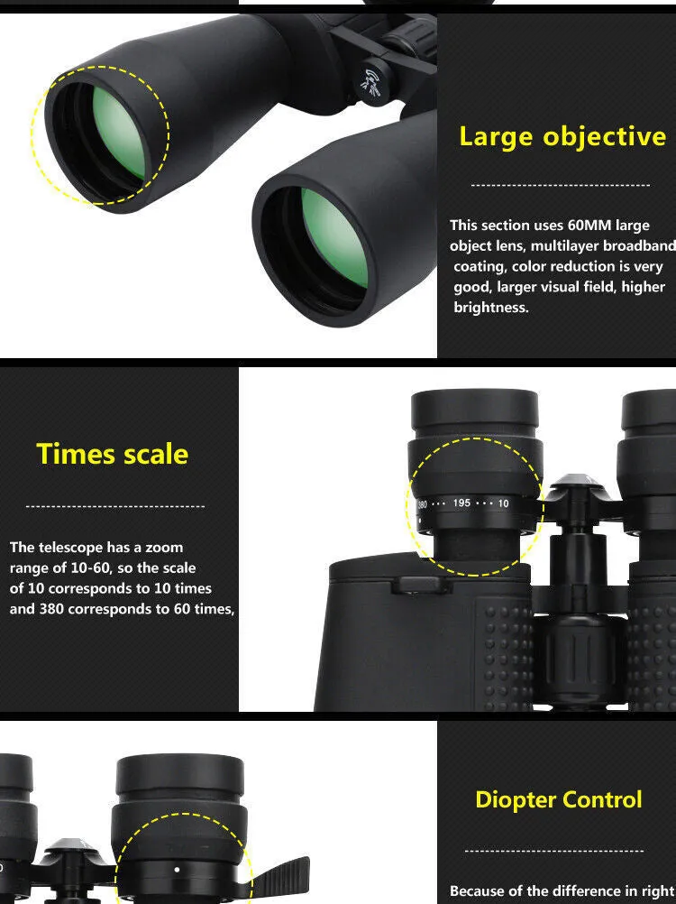 HD Military Zoom Binoculars - Powerful Optics for Hunting