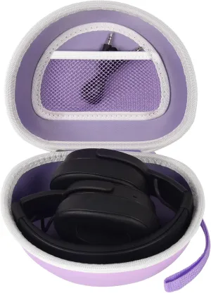 Headphone Case for Skullcandy Crusher/Hesh/Evo Wireless Over-Ear Bluetooth Earphones, for Beats Studio Pro/ 3/Solo 4/3/2 Headphones and More Noise Cancelling Foldable Headset - Hard Box Only - Purple