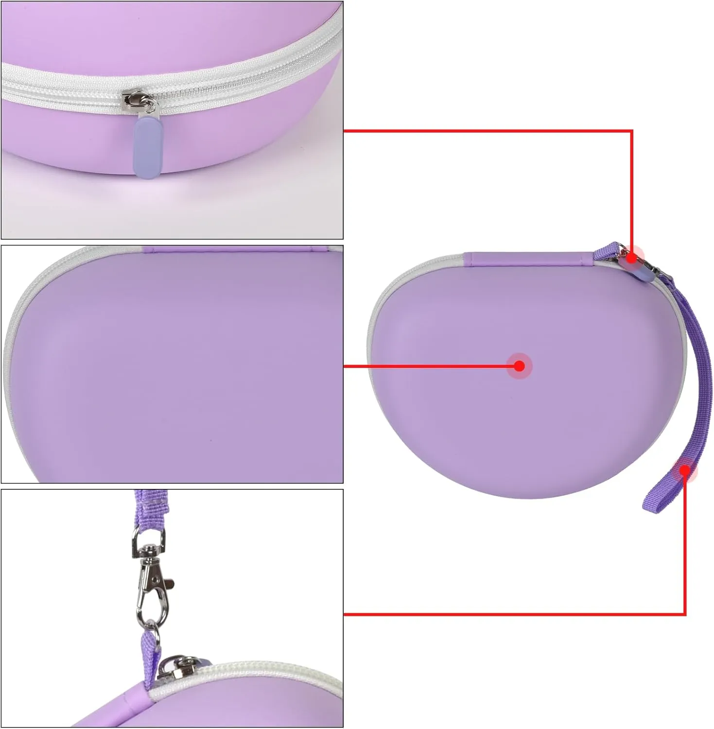 Headphone Case for Skullcandy Crusher/Hesh/Evo Wireless Over-Ear Bluetooth Earphones, for Beats Studio Pro/ 3/Solo 4/3/2 Headphones and More Noise Cancelling Foldable Headset - Hard Box Only - Purple