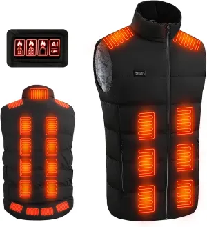 Heated Vest for Men & Women - 23 Heating Zones 3 Heat Levels USB Powered Heated Jackets for Men