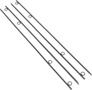 Heavy Duty Steel Rebar Stakes with Loop, 55.5 Inch Length, 5/8 Inch Diameter, 4 Pack for Tents and Canopies, Durable Black Finish