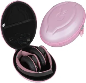 Hetmitshell Hard EVA Travel Case Fits Mpow 059 Bluetooth Headphones Over Ear Hi-Fi Stereo Wireless Headset Foldable Soft Memory-Protein Earmuffs (Pink)