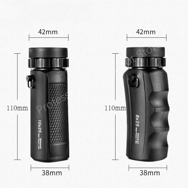 High Definition Monocular 8x25 - Waterproof Camping Optics with Bak4 Prism