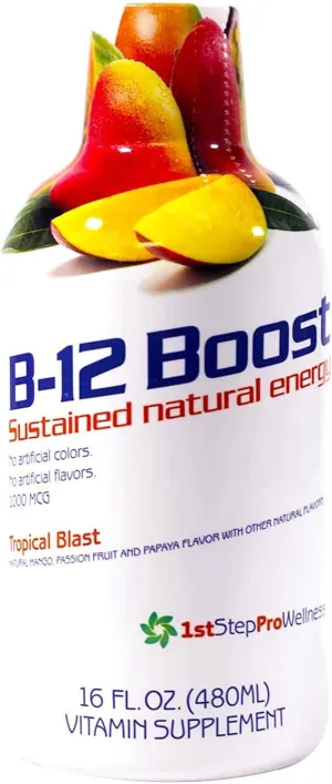 High Performance Fitness, Inc. 1st Step Liquid B-12 Tropical Blast 16-Ounce, 1 Bottle