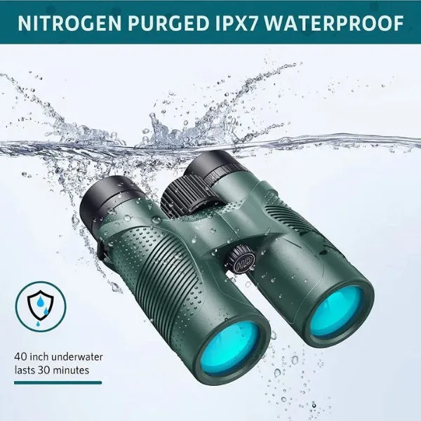 High Power Binoculars with BaK4 prisms, IPX7 Waterproof with Phone Adapter