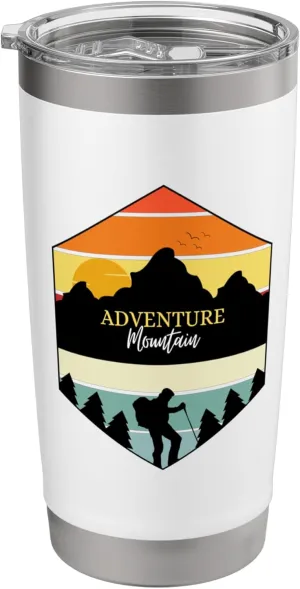 Hiking Outdoors Mountains Climbing Adventures Forest Explore Stainless Steel Insulated Tumbler