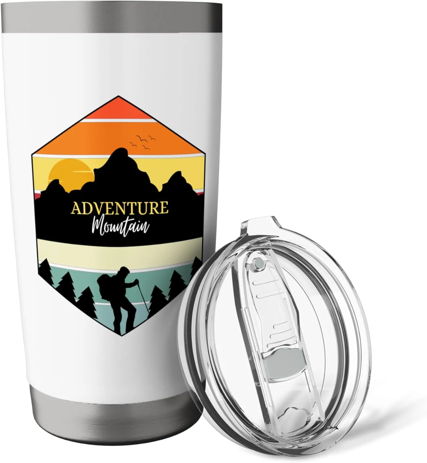 Hiking Outdoors Mountains Climbing Adventures Forest Explore Stainless Steel Insulated Tumbler