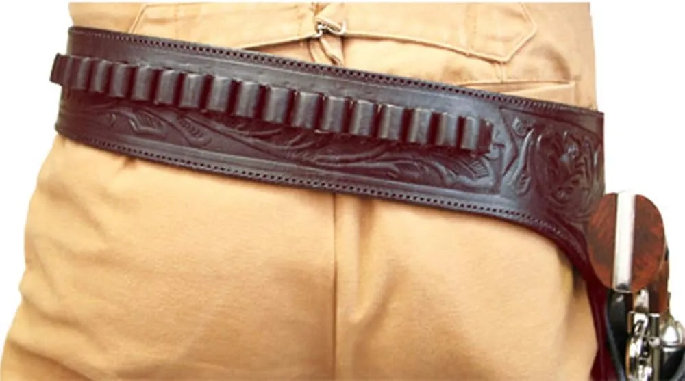 HILASON Western Right Hand Gun Holster Rig 44/45 Caliber Leather Cowboy | Cowboy Gun Holster | Holster | Leather Gun Holster