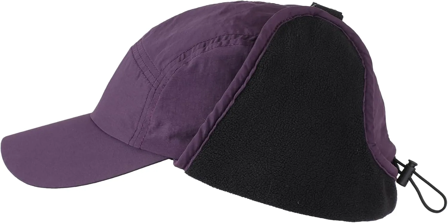 Home Prefer Mens Winter Hat Warm UPF50  Baseball Hat with Earflaps Fleece Lined Waterproof Trooper Trapper Hat