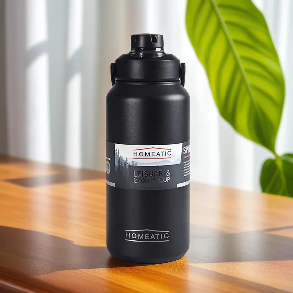 Homeatic Steel Water Bottle Wide with Nosel 1300ml