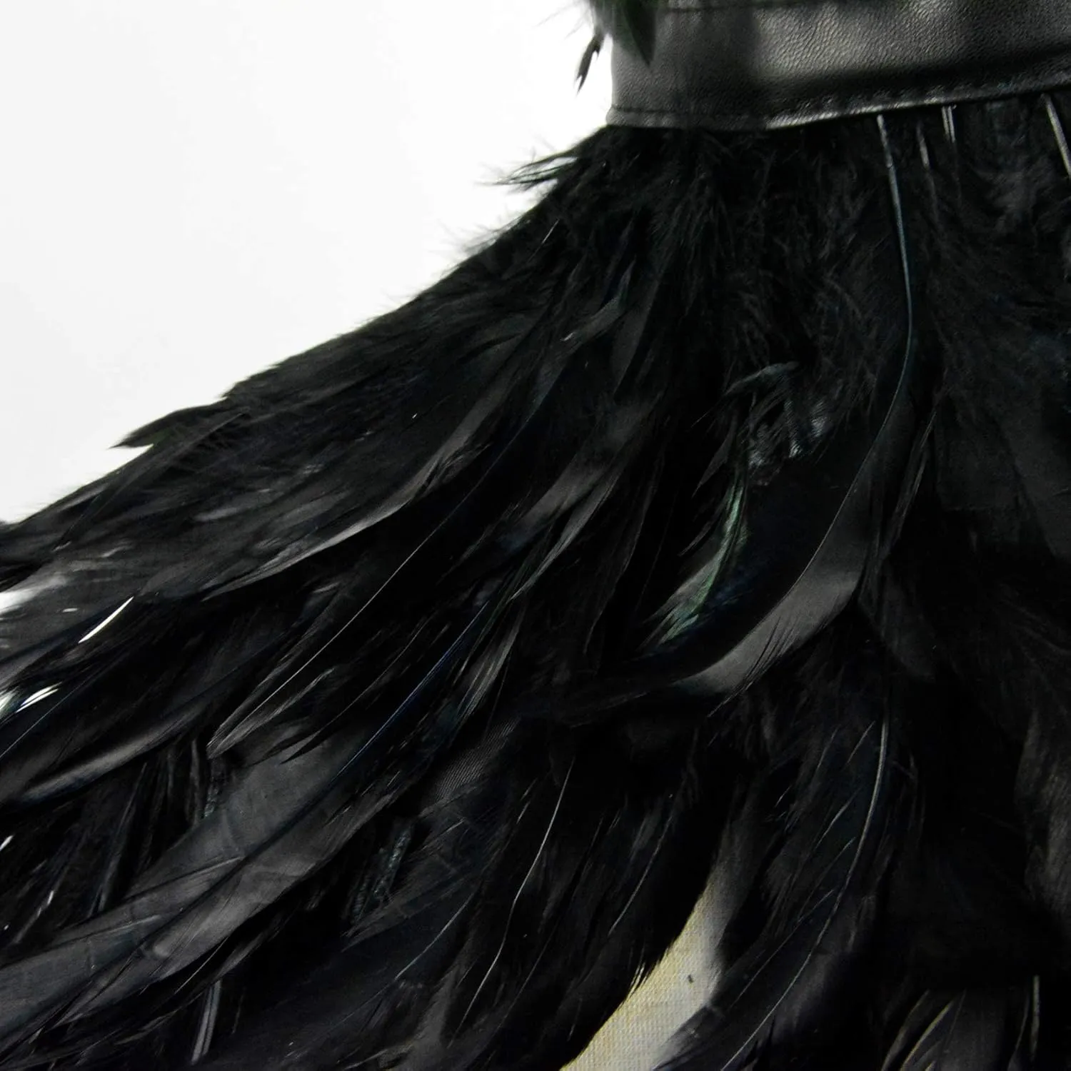 HOMELEX Black Witch Feather Collar Crow Shawl Costume Halloween Swan Wings Accessories Cape for Women