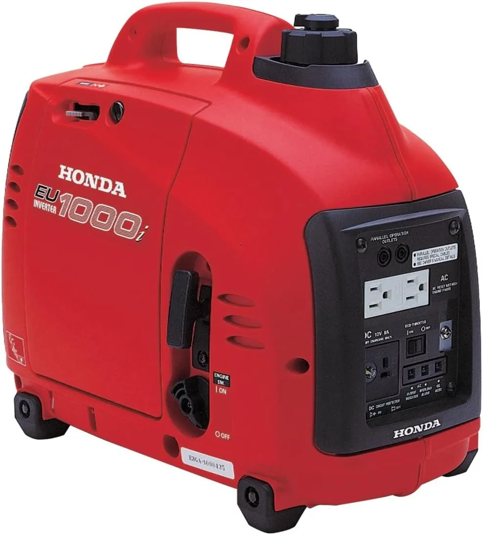 Honda EU1000i Inverter Generator, Super Quiet, Eco-Throttle, 1000 Watts/8.3 Amps @ 120v (Red)