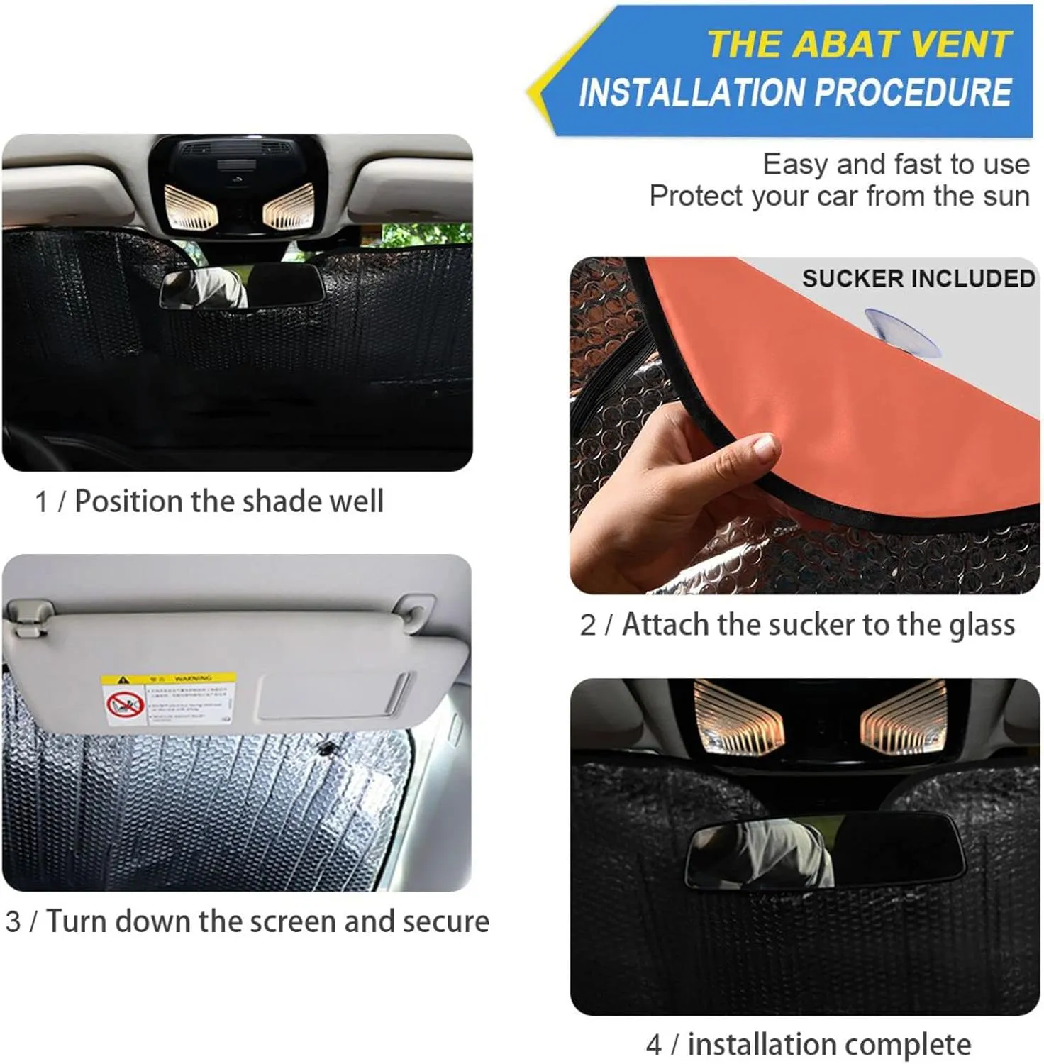 Honeydew Car Windshield Sunshade Sun Visor, Foldable Auto Cool Heat Shielding Cover S (20820)