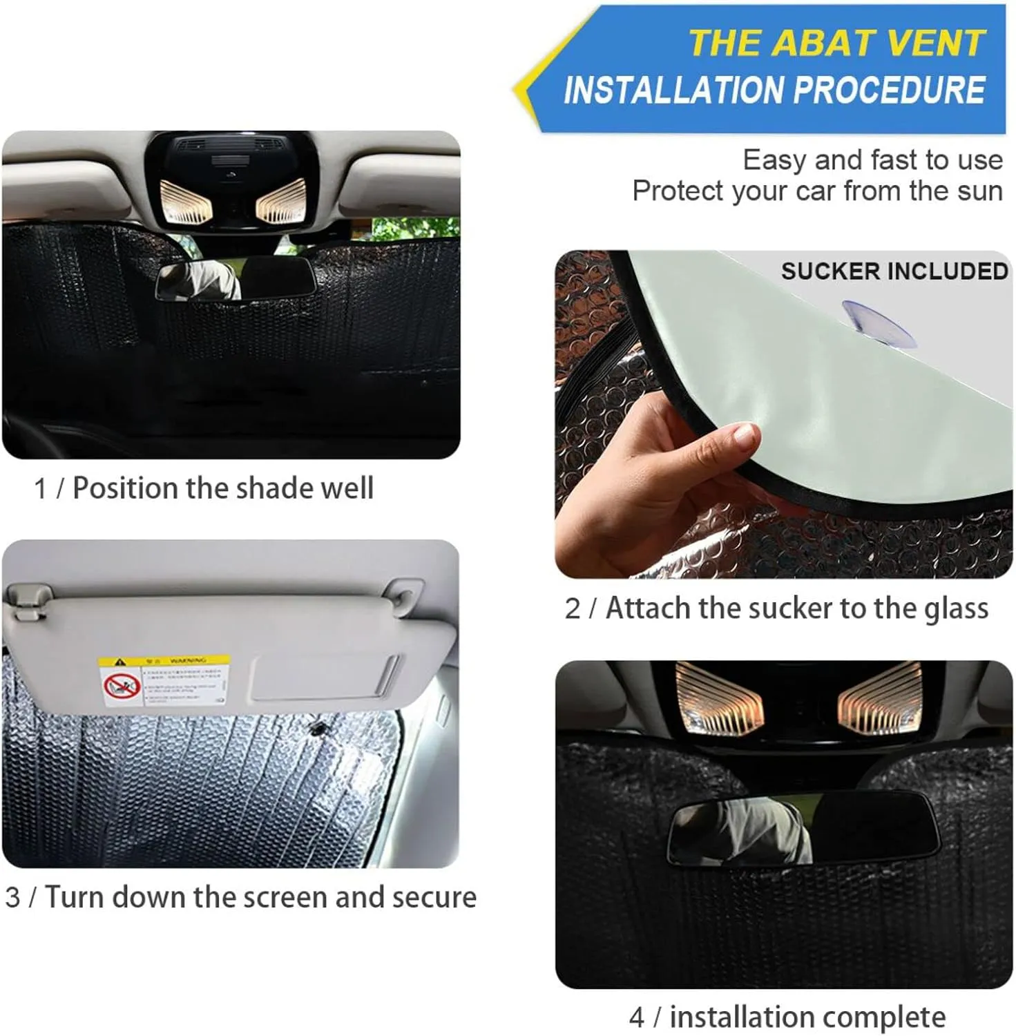 Honeydew Car Windshield Sunshade Sun Visor, Foldable Auto Cool Heat Shielding Cover S (20820)