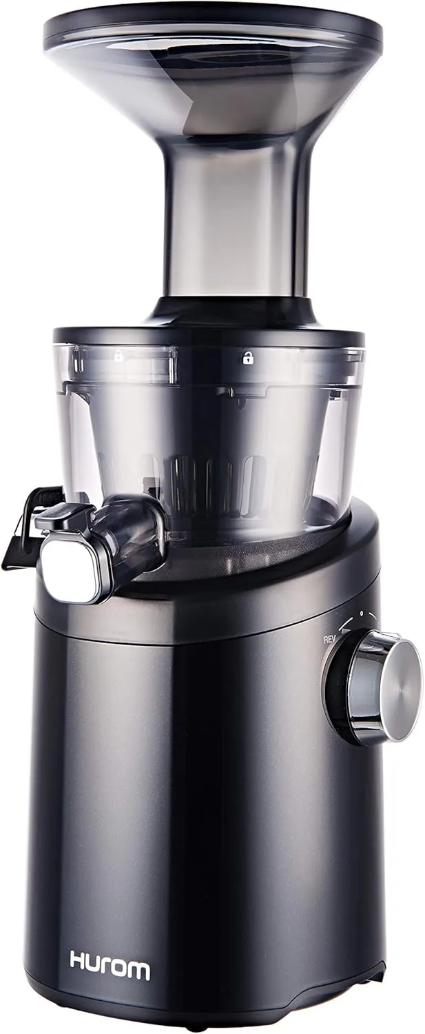 Hurom H101 Renewed Slow Juicer - Black | High Yield | Quiet 150 Watt Motor | BPA Free | 500ml (16.9oz) Chamber | Slow Squeeze | Quick & Easy Assembly | Cold Press Masticating Juicer
