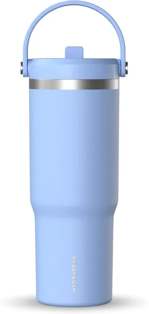Hydrapeak Nomad 32 oz Tumbler with Handle and Straw Lid, Leakproof, Double Insulated, 32oz Cup Stainless Steel (Skyfall)