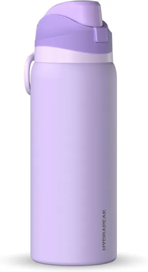 Hydrapeak Oasis 32 oz Water Bottle with Chug Lid, Stainless Steel Insulated Water Bottle For Men and Women, Lavender