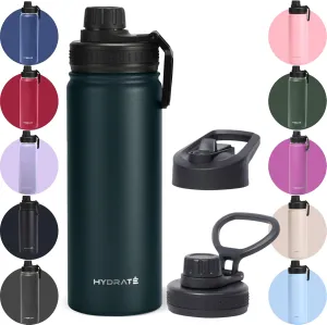 HYDRATE Water Bottle Insulated - Stainless Steel Water Bottles - Reusable Flask with Leak-Proof Design and Convenient Handle - Double Vacuum Insulated Water Bottle