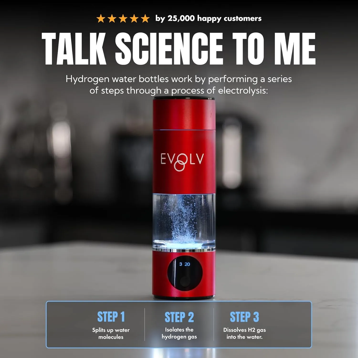 Hydrogen Water Bottle Generator – SPE & PEM Water Ionizer 5.42PPM, Highest H2 Concentration – Portable 8oz Hydrogenated Water Bottle – Leak-Proof Hydrogen Water Machine, Easy to Use – Crimson