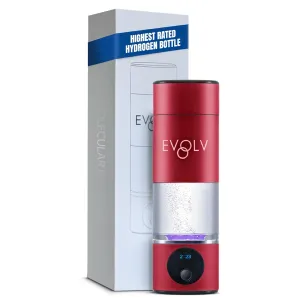 Hydrogen Water Bottle Generator – SPE & PEM Water Ionizer 5.42PPM, Highest H2 Concentration – Portable 8oz Hydrogenated Water Bottle – Leak-Proof Hydrogen Water Machine, Easy to Use – Crimson