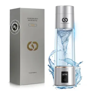 Hydrogen Water Bottle Generator(Silver) - Up to 6360 PPB - Certified H2 Generator- SPE/PEM Technology - - Portable Hydration & Healthy Gift