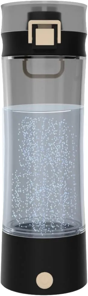Hydrogen Water Bottle Hydrogen Alkaline Water Generator Ionizer Hydrogen Rich Water Maker Machine Rechargeable and Portable with SPE and PEM Technology (Dark Brown)