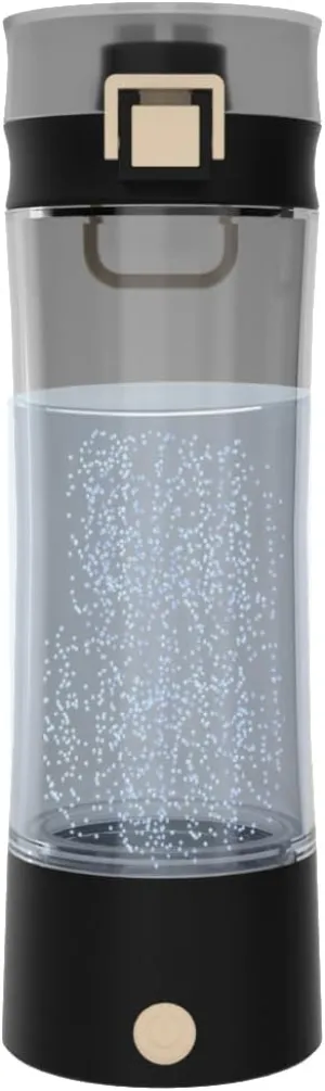 Hydrogen Water Bottle Hydrogen Alkaline Water Generator Ionizer Hydrogen Rich Water Maker Machine Rechargeable and Portable with SPE and PEM Technology (Dark Brown)