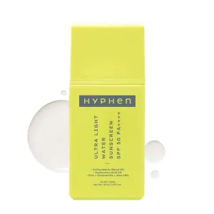 Hyph-en Ultra Light Water Sunscreen SPF 50 PA      UVA-UVB & Blue Light Protection |Dewy Vitamin E Blend | Sunscreen with SPF | Water For Men & Women | Korean | - 50ml