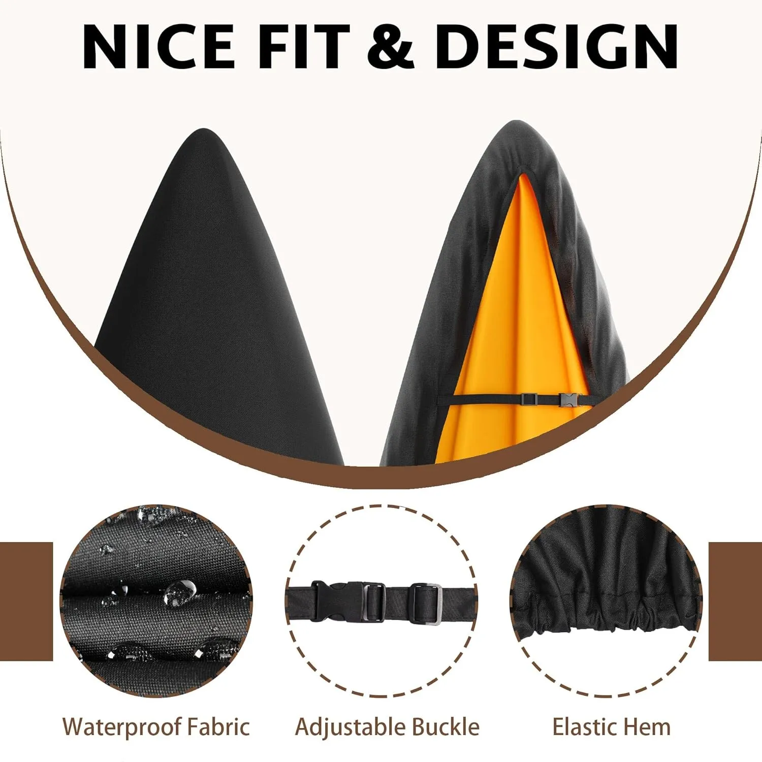iBirdie Kayak Cover 10.6 to 12.2 Feet Waterproof Weatherproof 600D Heavy Duty Storage Cover for Outdoor and Indoor Kayak Cockpit Protection UV and Dust Resistant